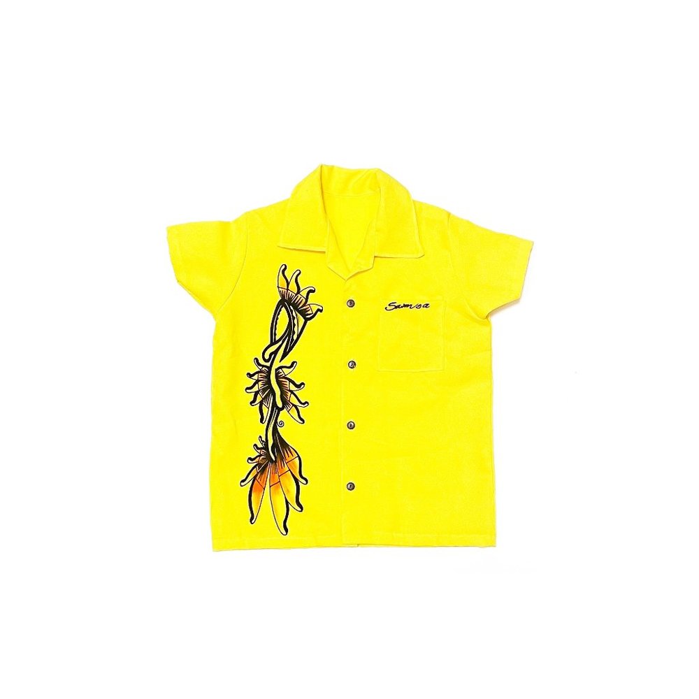 90's Vintage Kids Yellow Samoa Button Down